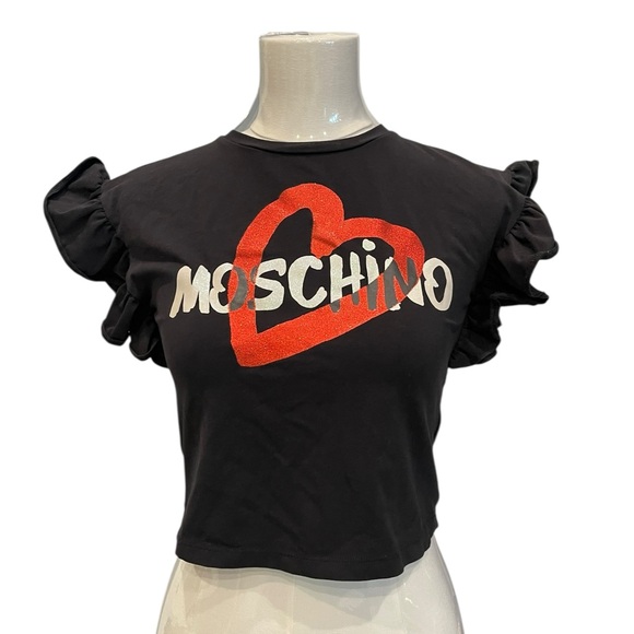 Moschino Other - Moschino Black Crop Top with Red Heart